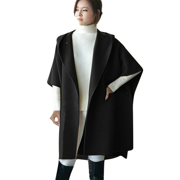 Women Ladies Loose Batwing Wool Poncho Cloak Winter Warm Coat Jacket Cape Parka Women Ladies Loose Batwing Wool Poncho Cloak Winter Warm Coat Jacket Cape Parka